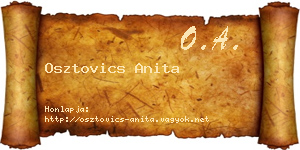 Osztovics Anita névjegykártya