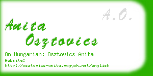 anita osztovics business card